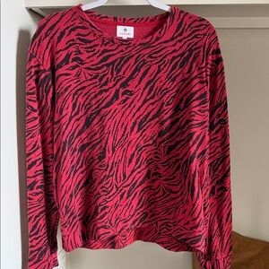Sundry Red and Black Zebra Print Top